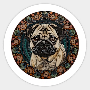 Mandala - Pug Sticker